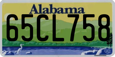 AL license plate 65CL758