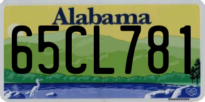 AL license plate 65CL781