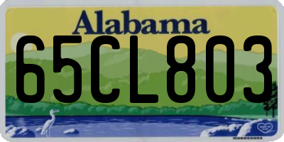 AL license plate 65CL803