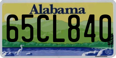 AL license plate 65CL840