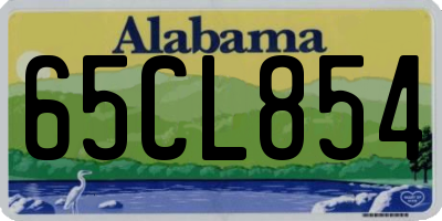 AL license plate 65CL854