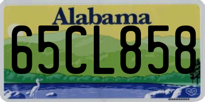 AL license plate 65CL858