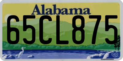 AL license plate 65CL875