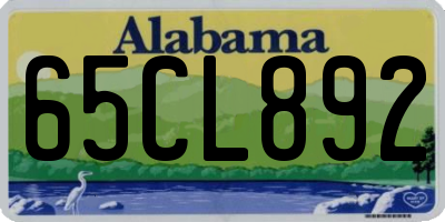 AL license plate 65CL892