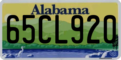 AL license plate 65CL920