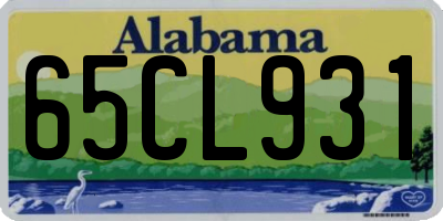 AL license plate 65CL931