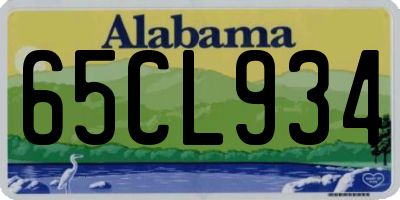 AL license plate 65CL934