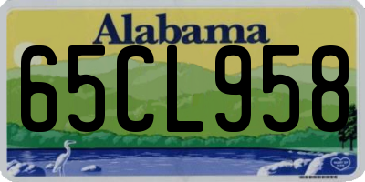 AL license plate 65CL958