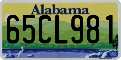 AL license plate 65CL981