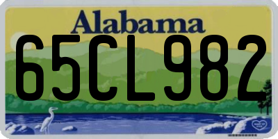 AL license plate 65CL982