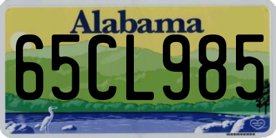 AL license plate 65CL985