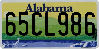 AL license plate 65CL986