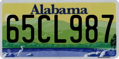 AL license plate 65CL987
