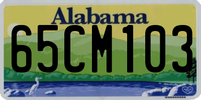 AL license plate 65CM103