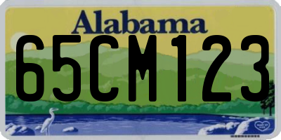 AL license plate 65CM123