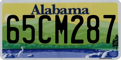 AL license plate 65CM287