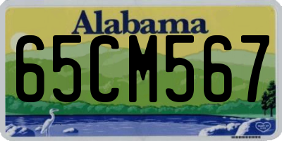 AL license plate 65CM567