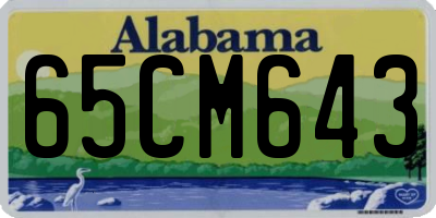 AL license plate 65CM643