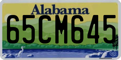 AL license plate 65CM645