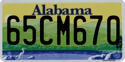 AL license plate 65CM670