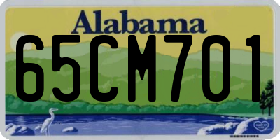 AL license plate 65CM701