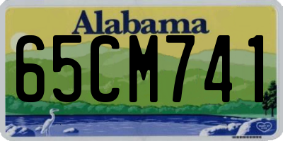 AL license plate 65CM741