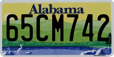 AL license plate 65CM742