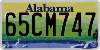 AL license plate 65CM747