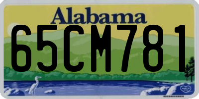 AL license plate 65CM781