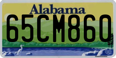 AL license plate 65CM860