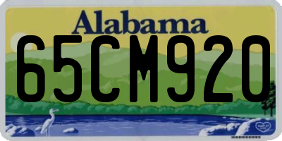 AL license plate 65CM920