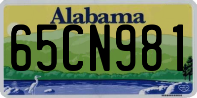 AL license plate 65CN981
