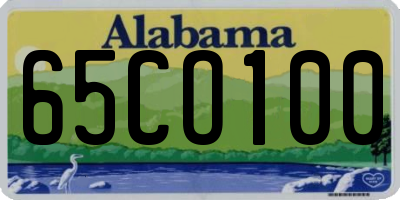 AL license plate 65CO100