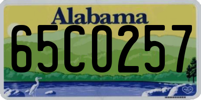 AL license plate 65CO257