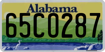AL license plate 65CO287