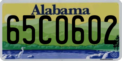 AL license plate 65CO602