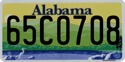 AL license plate 65CO708