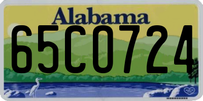 AL license plate 65CO724