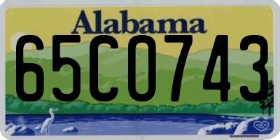 AL license plate 65CO743