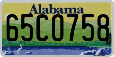 AL license plate 65CO758