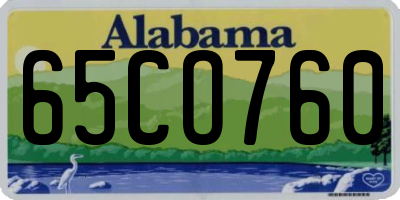 AL license plate 65CO760