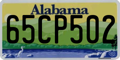 AL license plate 65CP502