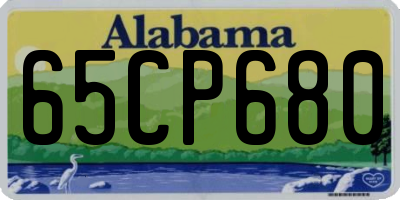 AL license plate 65CP680
