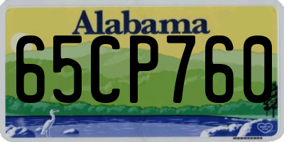 AL license plate 65CP760