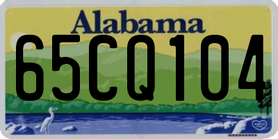 AL license plate 65CQ104