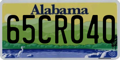 AL license plate 65CR040