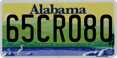 AL license plate 65CR080