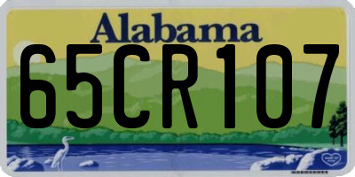 AL license plate 65CR107