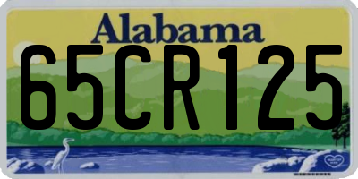 AL license plate 65CR125