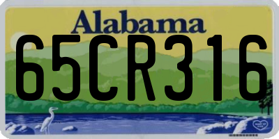 AL license plate 65CR316